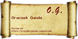 Oracsek Gunda névjegykártya